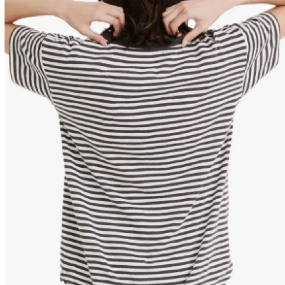 Madewell Damien Stripe Whisper Cotton Rib Crewneck T-Shirt - Picture 3 of 4